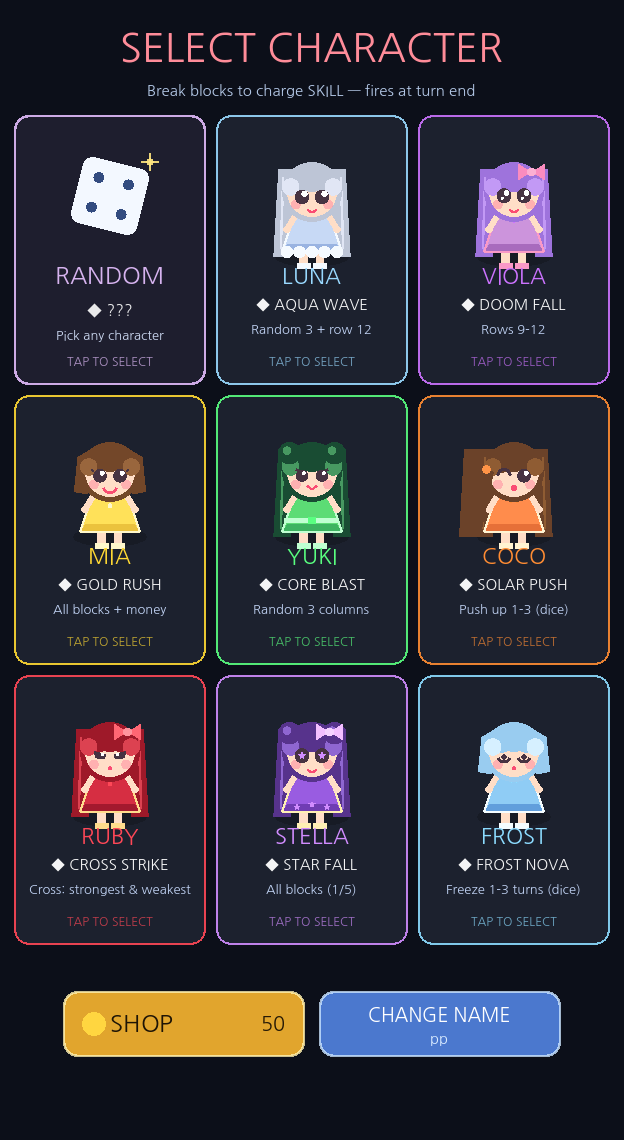 9 Heroes, 9 Skills